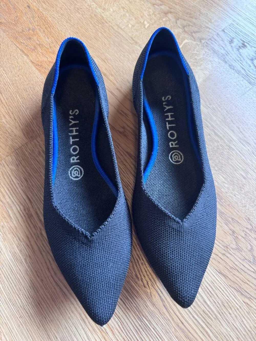 Rothy's Black Pointed Toe Flats The Point Size 8.5